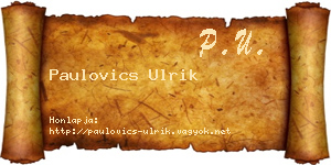 Paulovics Ulrik névjegykártya