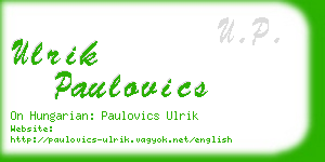 ulrik paulovics business card
